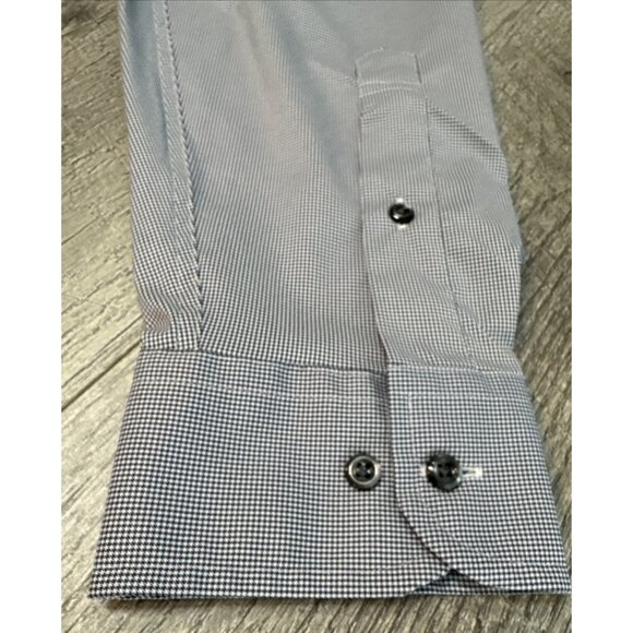 Jos A Bank Dress Shirt Mens 17 34/35 Traveler Collection Blue Check Stretch NEW - Picture 7 of 7